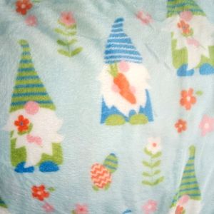 Farmhouse Gnome easter egg printed plush throw blanket for spring
